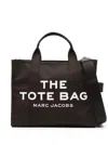 Marc Jacobs 'the Tote' Black Tote Bag With Contrasting Logo Print In Cotton Black Woman