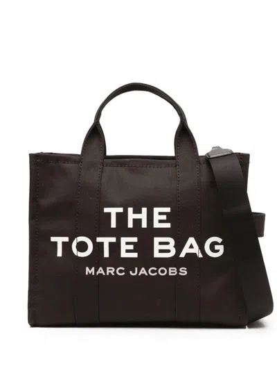 MARC JACOBS 'THE TOTE' BLACK TOTE BAG WITH CONTRASTING LOGO PRINT IN COTTON BLACK WOMAN MARC JACOBS