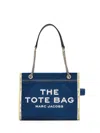 Marc Jacobs 'the Small Tote' Blue Denim Handbag With Logo Print Woman