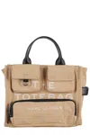 Marc Jacobs Camel Cotton Medium Tote With Leather Accents In Brown