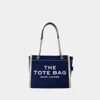 Marc Jacobs The Medium Tote In Blue Denim With Embroidered Logo
