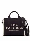 Marc Jacobs Black Canvas The Tote Shopping Bag In Black