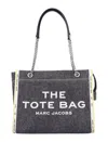 Marc Jacobs The Denim Chain Medium Tote Bag In Black
