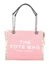 Marc Jacobs Pink Denim Bag With Logo And Chain Handles