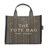 Marc Jacobs Medium Jacquard Tote Bag With Embroidered Monogram In Beige