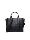 Marc Jacobs The Leather Medium Black Tote Bag In Black
