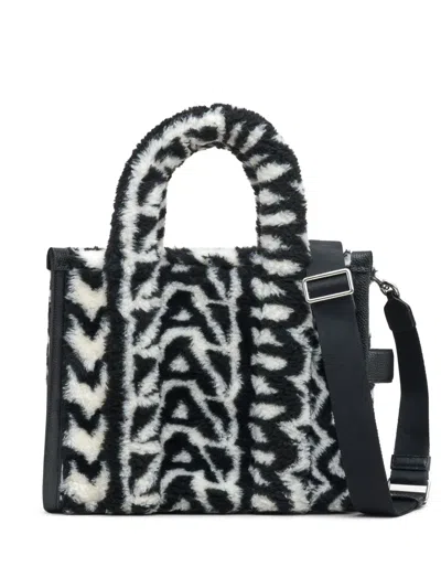 Marc Jacobs The Medium Tote Faux Fur Bag In Black,ivory