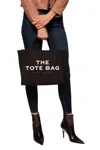 Marc Jacobs 'the Medium Tote' Black Tote Bag With Contrasting Logo Embroidery In Black