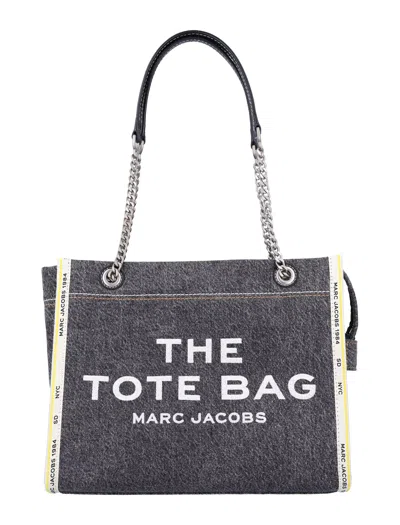 Marc Jacobs The Denim Chain Medium Tote Shoulder Bags Gray