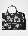 Marc Jacobs Daisy Print Canvas Medium Tote Bag With Adjustable Strap In Blackwhite