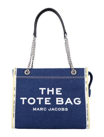 Marc Jacobs The Denim Chain Medium Tote Bag In Blue