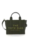 Marc Jacobs 'the Medium Tote Bag' Green Shoulder Bag With Logo In Grainy Leather Woman