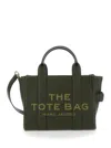 Marc Jacobs The Medium Tote Green Handbag With Logo Lettering On The Front In Cotton Woman