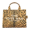 Marc Jacobs 'the Mediumtote Bag' Brown Handbag With All-over Leopard Print And Embroidered Logo In Multicolor