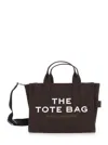 Marc Jacobs 'the Medium Tote' Brown Tote Bag With Contrasting Logo Lettering On The Front In Cotton Woman In Brown