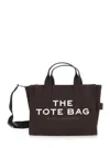Marc Jacobs The Medium Tote Brown Tote Bag With Contrasting Logo Lettering On The Front In Cotton Woman In Brown