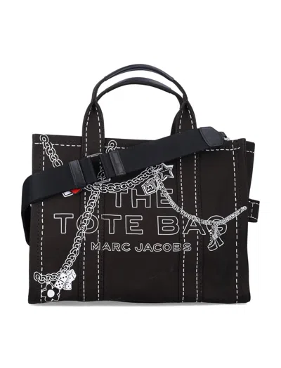 Marc Jacobs The Medium Tote Chain Print In Black