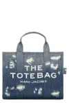Marc Jacobs Distressed Small Tote Bag With Side Pocket In Blue