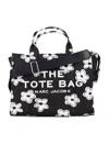 Marc Jacobs Daisy Print Canvas Medium Tote Bag With Adjustable Strap In Black White