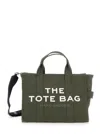 Marc Jacobs The Medium Tote Green Handbag With Logo Lettering On The Front In Cotton Woman In Green