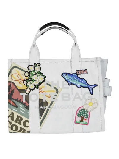 Marc Jacobs The Camp Patchwork Medium Denim Tote Bag In Metallic