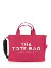 Marc Jacobs 'the Medium Tote' Pink Tote Bag With Contrasting Logo Lettering On The Front In Cotton Woman In Pink