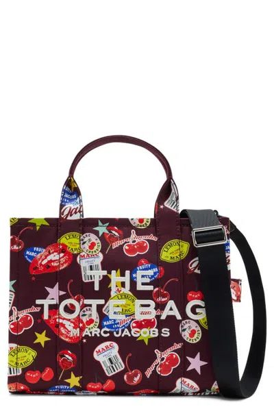 Marc Jacobs The Medium Tote Print Canvas Tote In Maroon Multi