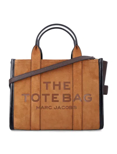 Marc Jacobs The Medium Tote Suede In Brown