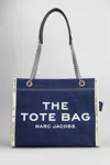 Marc Jacobs The Medium Tote In Blue Denim With Embroidered Logo