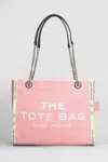 Marc Jacobs Pink Denim Bag With Logo And Chain Handles In Pink
