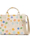 Marc Jacobs The Medium Tote Wild Daisy Canvas Bag In White