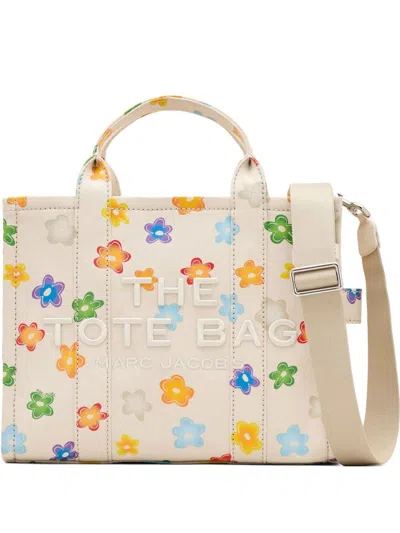 Marc Jacobs The Medium Tote Wild Daisy Canvas Bag In White
