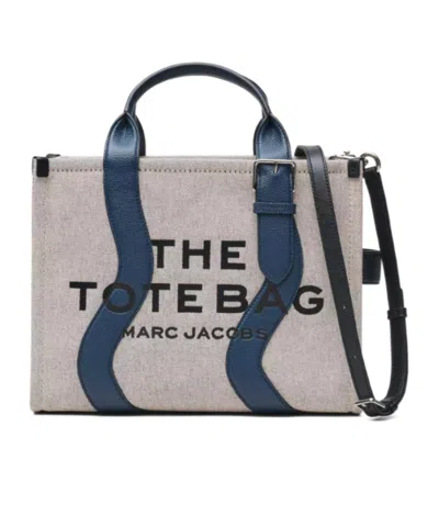 Marc Jacobs The Medium Wavy Canvas Tote Bag In Gold
