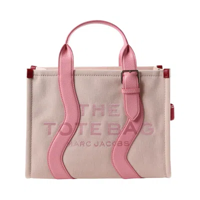 Pre-owned Marc Jacobs The Medium Wavy Canvas Tote Bag 'powder Pink' | Women's Size Onesize