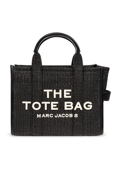 Marc Jacobs The Medium Woven Top Handle Bag In Black