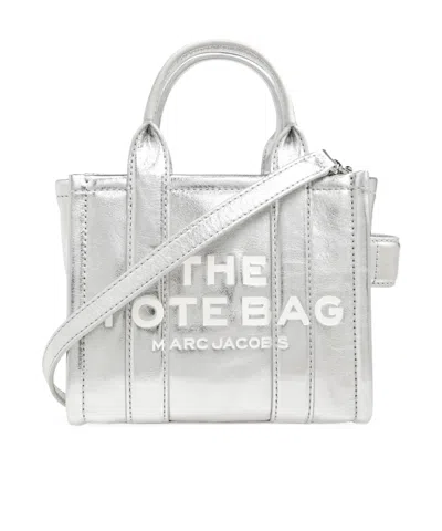 Marc Jacobs The Metallic Crossbody Tote Bag In White