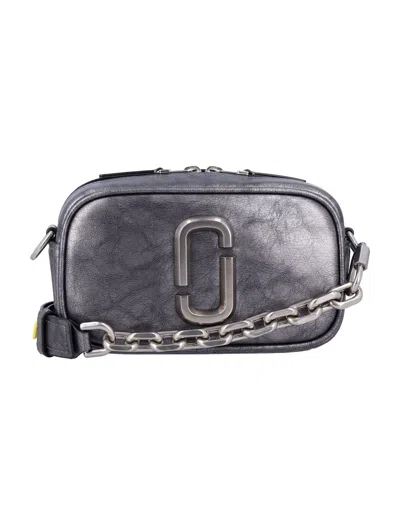 Marc Jacobs The Metallic Distressed Big Shot In Dark Grey
