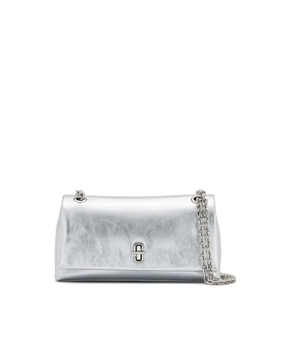 Marc Jacobs The Metallic Dual Chain Mini Bag Silver In 040