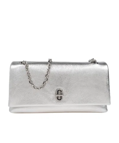 Marc Jacobs The Metallic Dual Chain Wallet In Gray