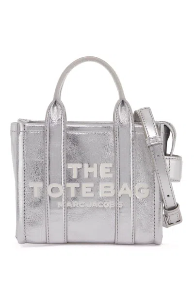 Marc Jacobs The Metallic Leather Crossbody Tote Bag In Metallic Silver (silver)