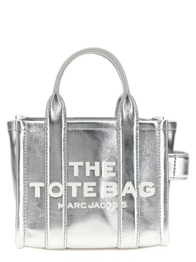Marc Jacobs 'the Metallic Leather Crossbody Tote' Crossbody Bag In Silver