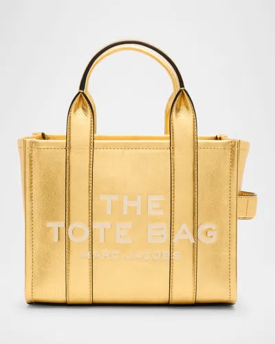 Marc Jacobs The Metallic Leather Small Tote Bag In Gold