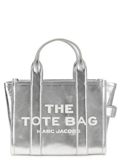 Marc Jacobs 'the Metallic Leather Small Tote' Handbag In Silver