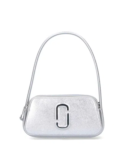 Marc Jacobs 'the Metallic Slingshot' Shoulder Bag In Silver