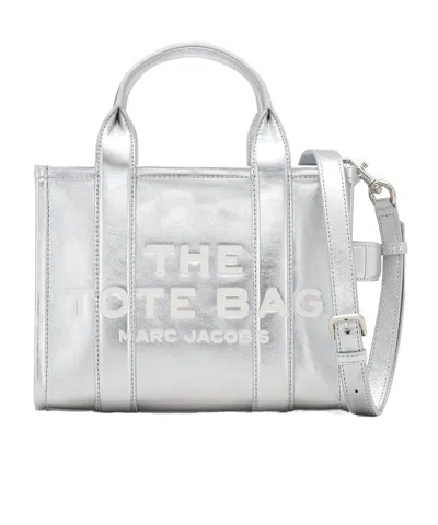Marc Jacobs The Metallic Small Tote Bag In White