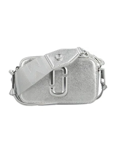 Marc Jacobs The Metallic Snapshot Bag In Silver