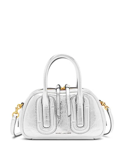 Marc Jacobs The Micro Bauletto Leather Satchel In Silver