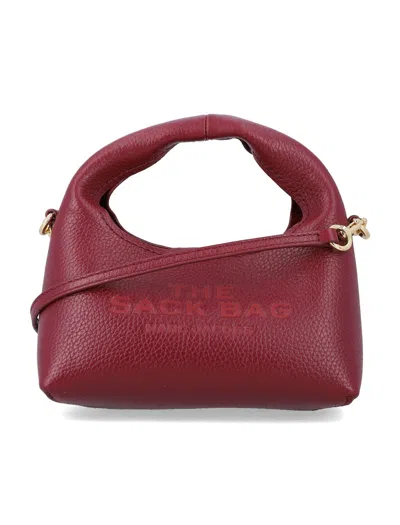 Marc Jacobs The Micro Crossbody Sack Bag In Full-grain Leather In Red