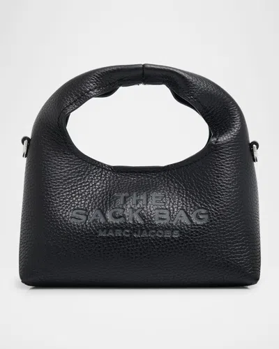 Marc Jacobs The Micro Grain Leather Crossbody Sack In Black