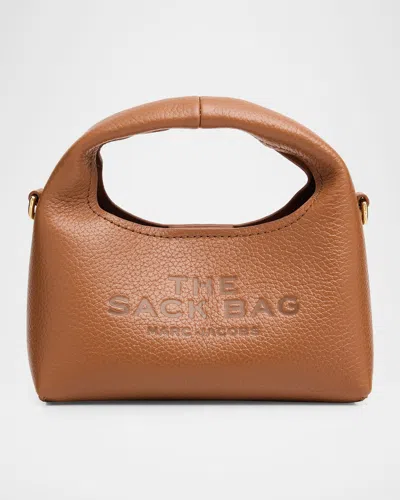 Marc Jacobs The Micro Grain Leather Crossbody Sack In Brown